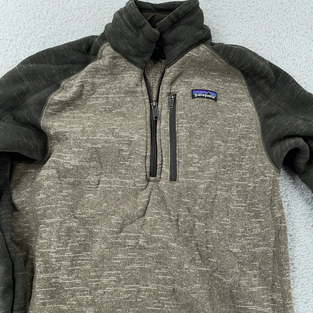 Patagonia Better Sweater 1/4 Zip Pullover Mens Medium Brown Heather Fleece